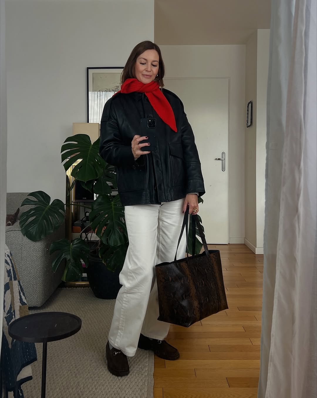 woman wearing winter scarf outfit 2025