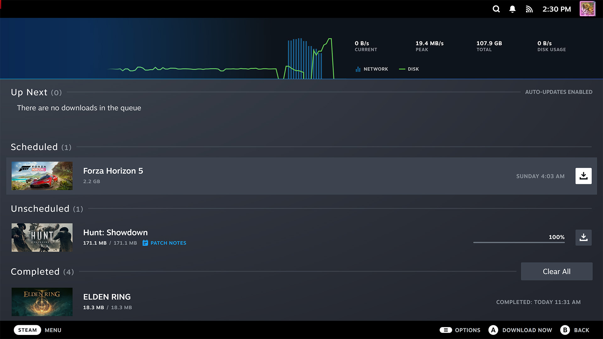 Steam's big picture mode with the recent overhauled look matching the Steam Deck.