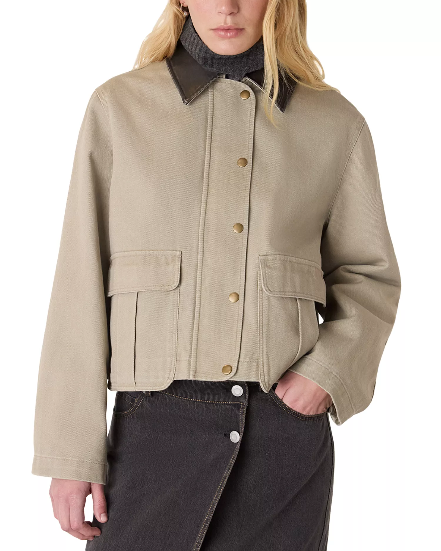 Casual Contrast Collar Jacket