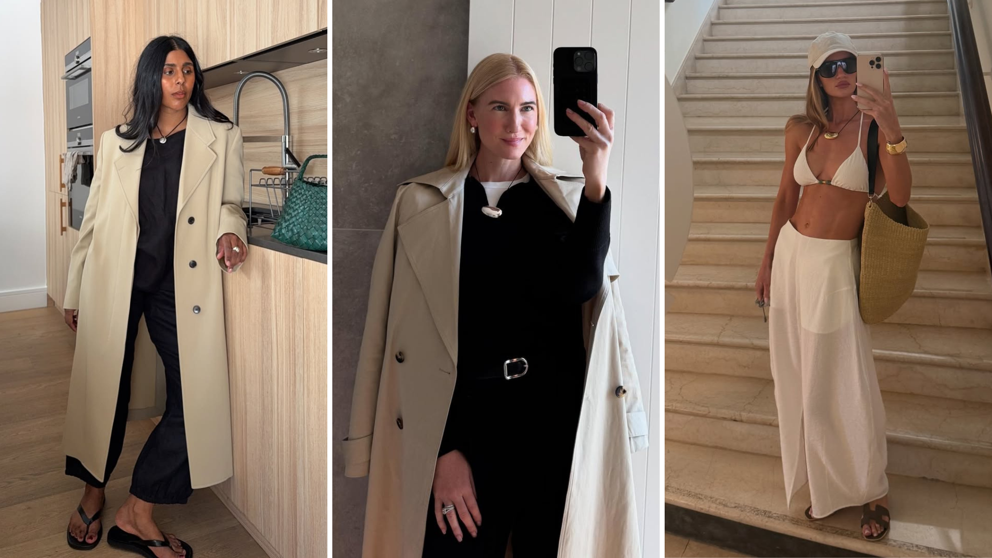 Monikh Dale, Elise Catchlove and Rosie Huntington-Whitely wear Tiffany Bean necklace