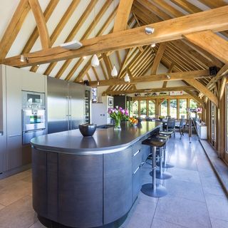 kitchen with wooden beams
