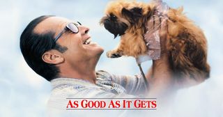Jack Nicholson holding dog