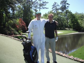 David Taylor with his caddie at Augusta National