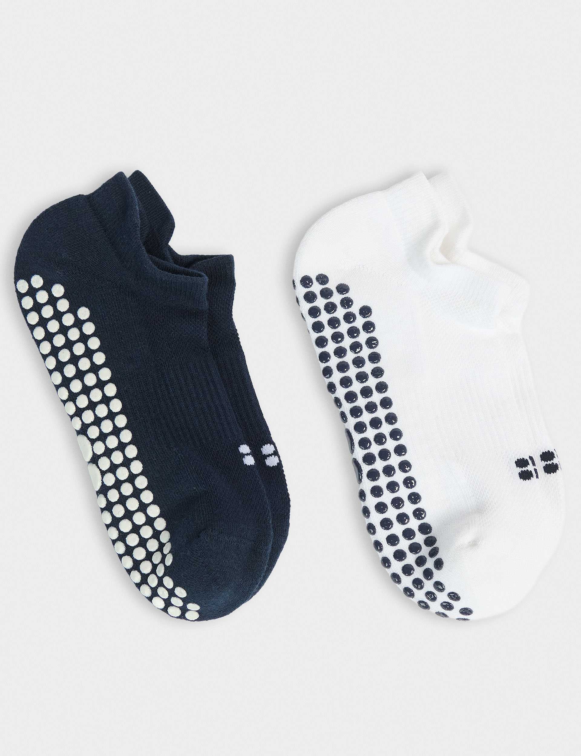 Reformer Trainer Gripper Socks 2 Pack - Navy Blue/white