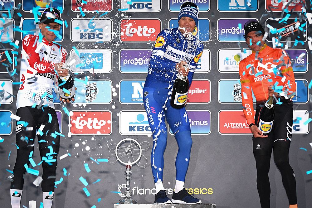 Zdenek Stybar (Deceuninck-QuickStep) wins Omloop Het Nieuwsblad