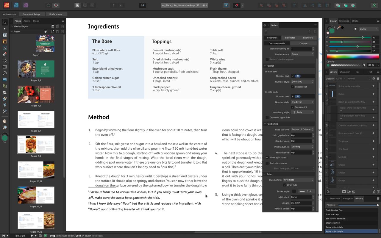 Serif Affinity Publisher 2 page layout and desktop publishing software in use