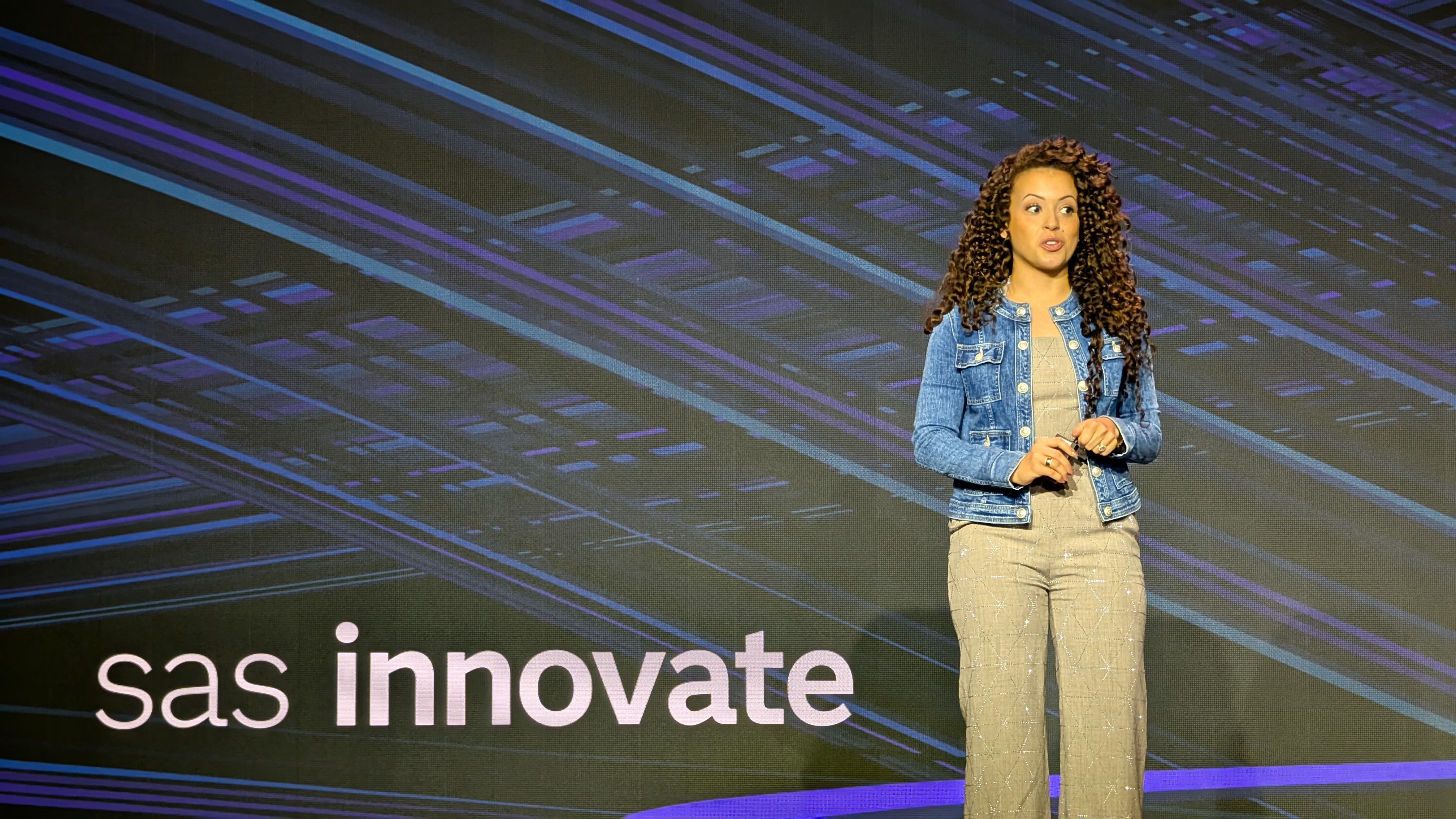 Dominque Moon, customer success manager at SAS, onstage at SAS Innovate 2025.