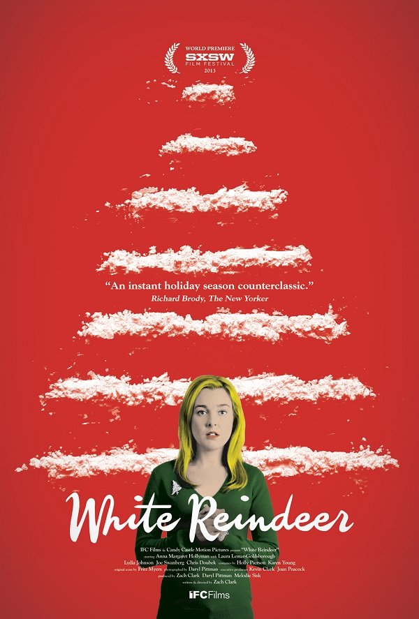 white reindeer poster