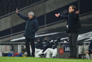 Jose Mourinho and Scott Parker on the touchline