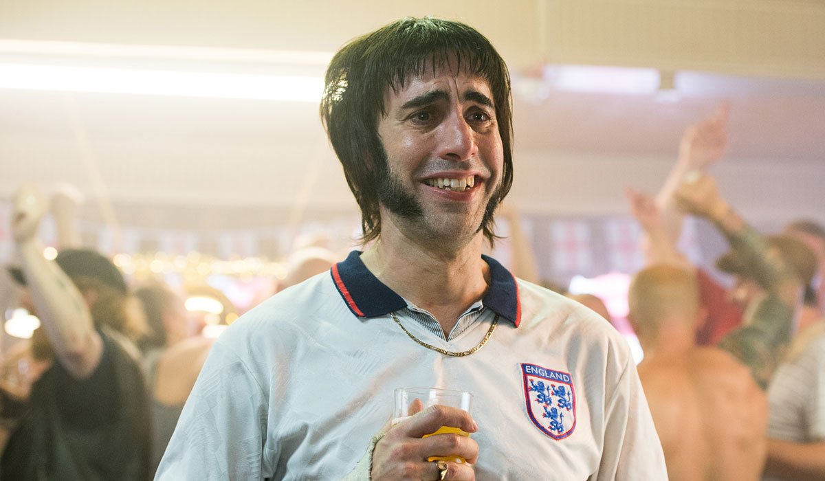 Sacha Baron Cohen drinking a pint in Grimsby.