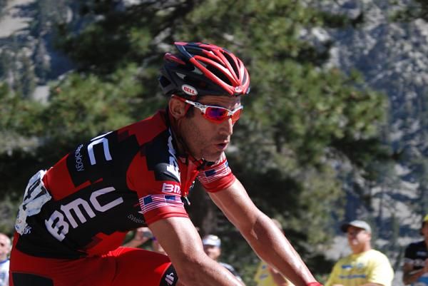 George Hincapie (BMC) heads to the line after a hard day in the escape.