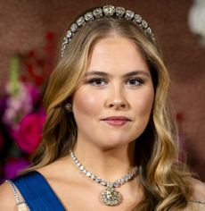 Princess Catharina-Amalia in a tiara and diamond necklace