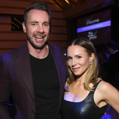Dax Shepard and Kristen Belll attend the Education Through Music Los Angeles 18th Annual Benefit Gala at Skirball Cultural Center on December 05, 2023 in Los Angeles, California.