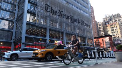 A general view of The New York Times&#039; headquarters in Manhattan.