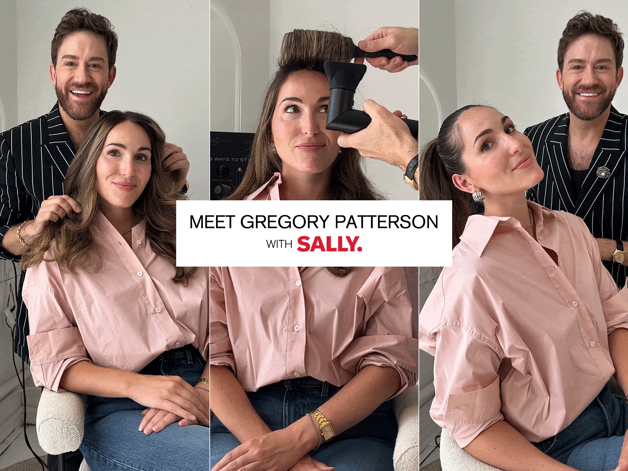 Gregory Patterson styling Anna LaPlaca&#039;s hair