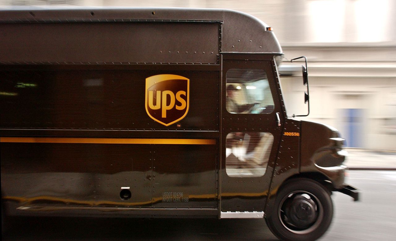 A UPS truck.