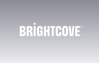 Brightcove logo, white type on a grey background