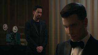 Screengrabs of Mike Shinoda and Spencer Charnas taken from Demi Lovato's new music video