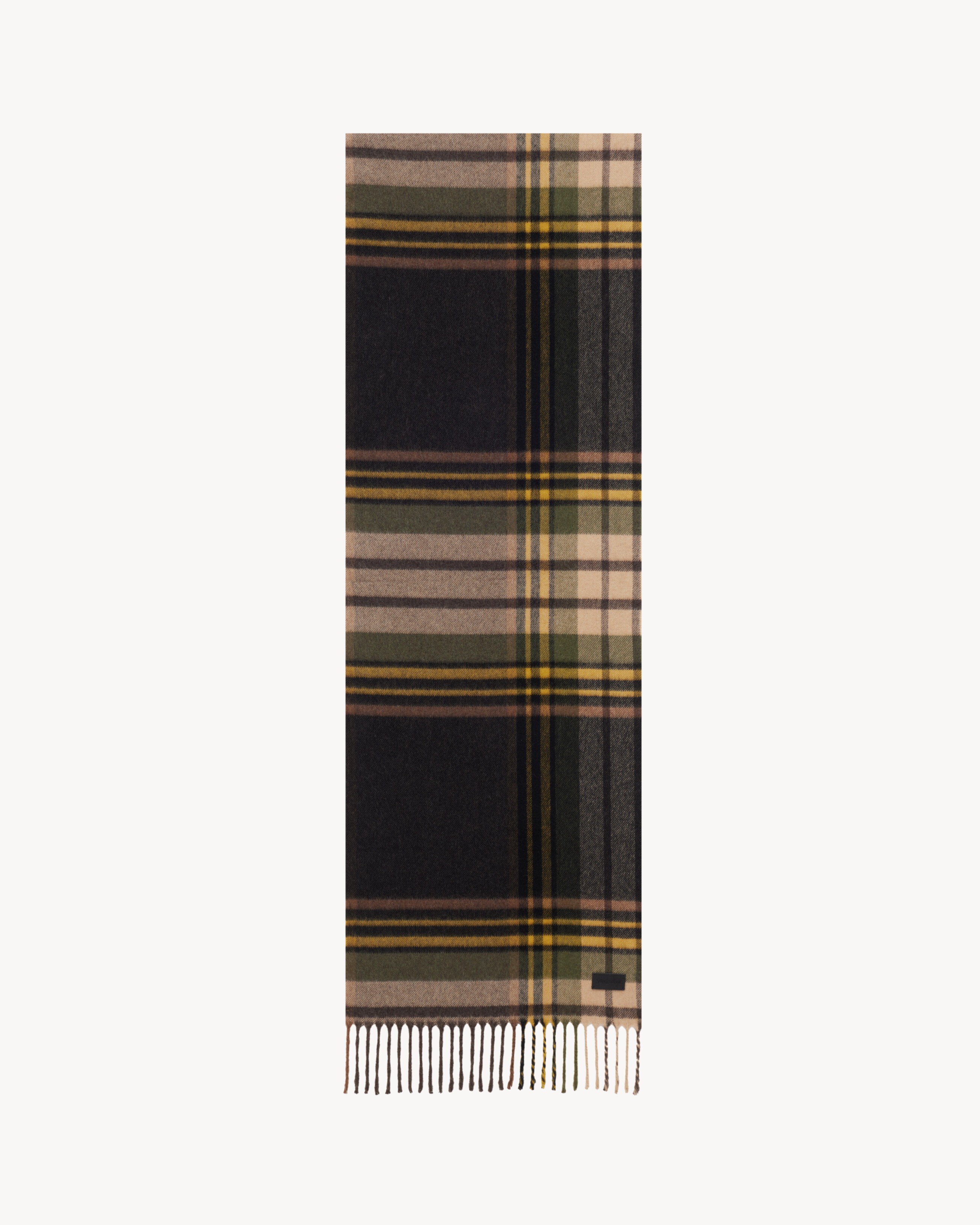 Saint Laurent, TARTAN SCARF IN CASHMERE AND WOOL