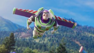 Buzz Lightyear flying in Toy Story 4