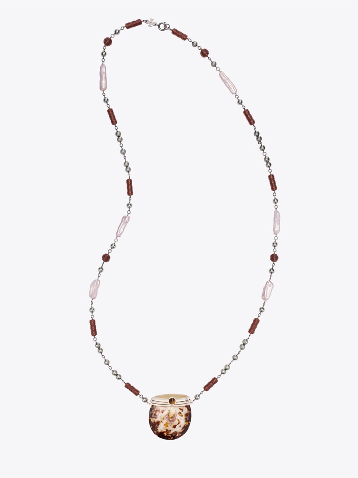 Runway Shell Necklace in Black, Size Os
