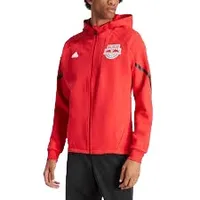 Adidas New York Red Bulls 2024 Anthem Travel Raglan Sleeve Full-Zip Jacket - Red