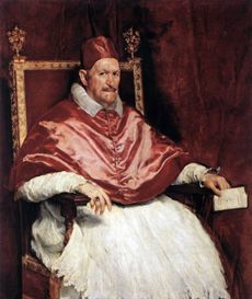 Diego Velazquez's Portrait of Pope Innocent X, circa 1650 Galeria Doria-Pamphilj, Rome.