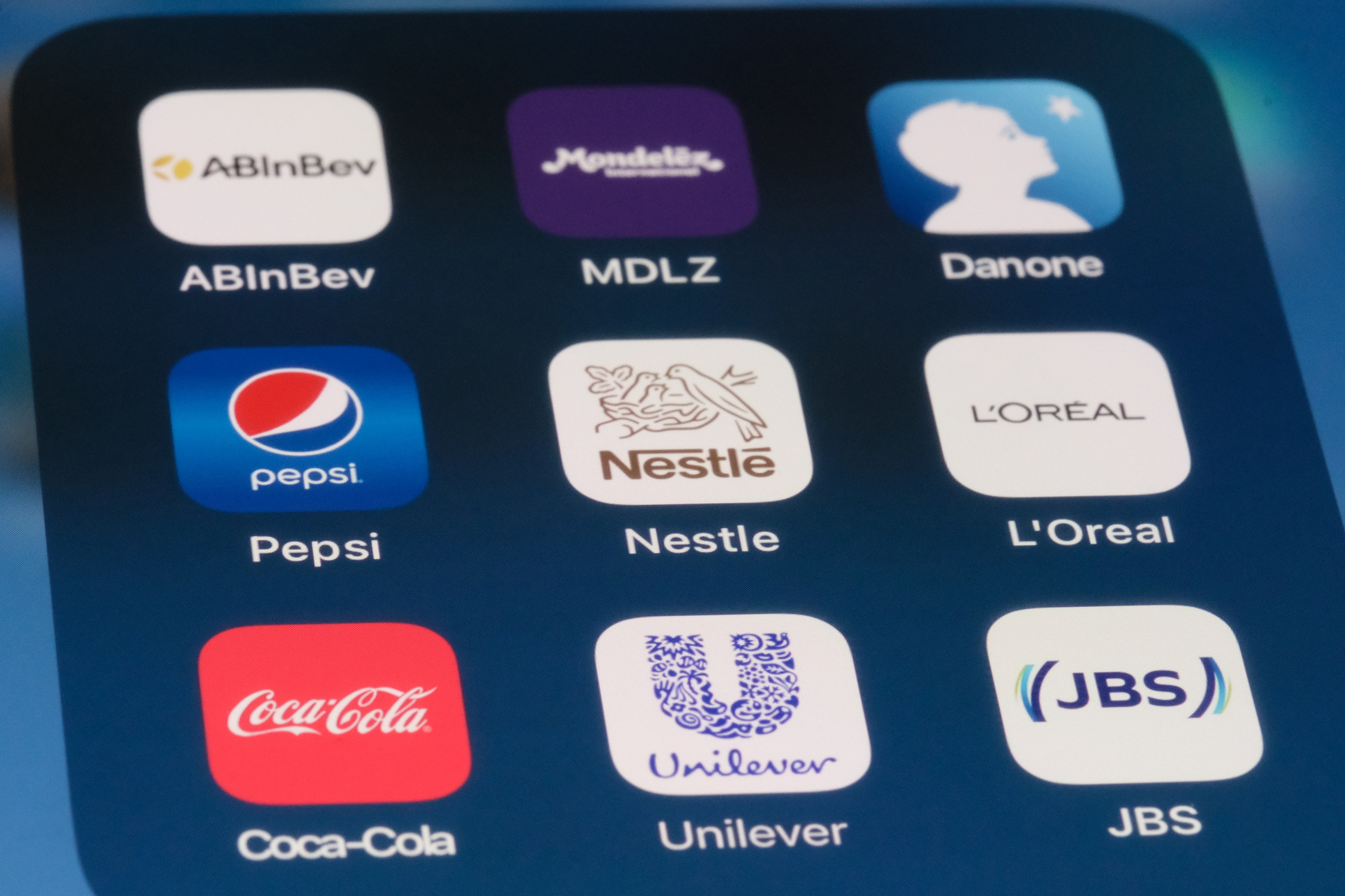 Food and drink company logos &amp;ndash;&amp;nbsp;Nestl&amp;eacute;, Pepsi, Coca-Cola, Unilever, L'Or&amp;eacute;al, JBS, AB InBev, Mondel&amp;#275;z, Danone
