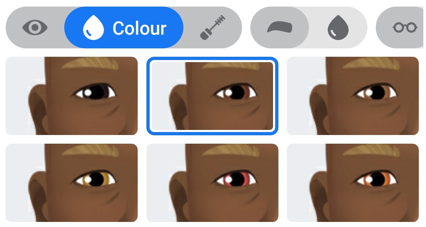 Facebook Avatars eye color