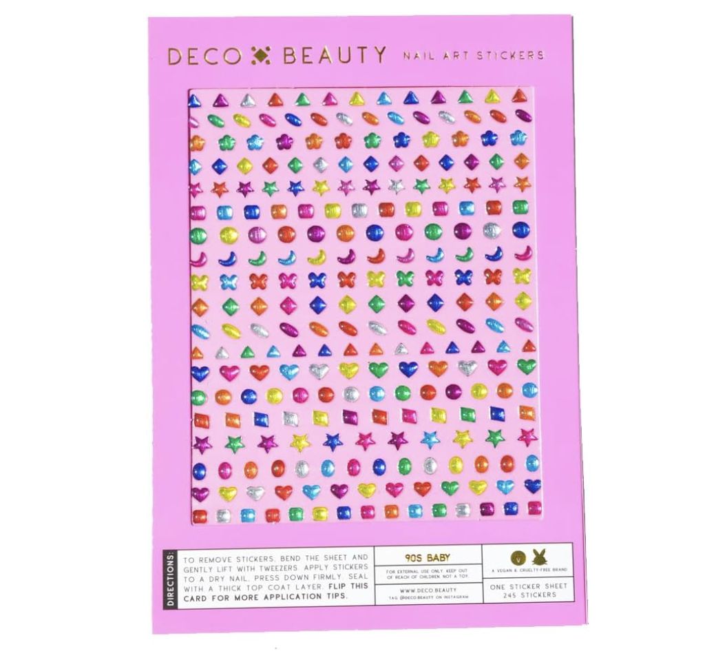 Deco Beauty, Deco Beauty 90s Baby - Super Thin &amp;amp; Easy-To-Apply Nail Art With the Cutest Designs - Durable &amp;amp; Long-Lasting Nail Art Stickers and Decals for Women, for Diy At-Home Manicures &amp;amp; Salon-Quality Nails