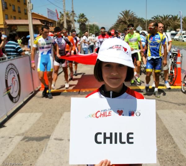 The home team from Chile comes out