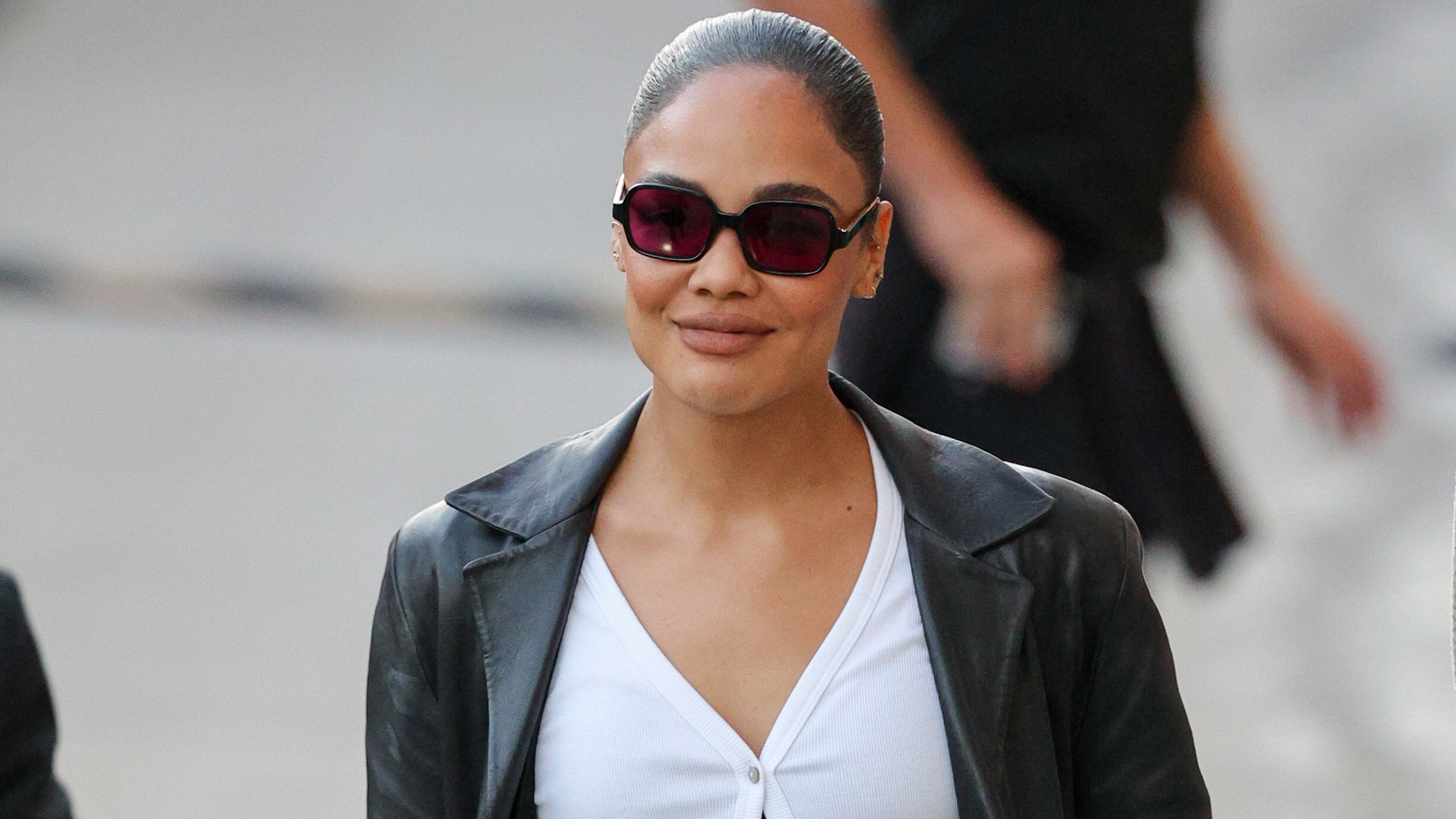 LOS ANGELES, CA - OCTOBER 28: Tessa Thompson is seen on October 28, 2025 in Los Angeles, California.