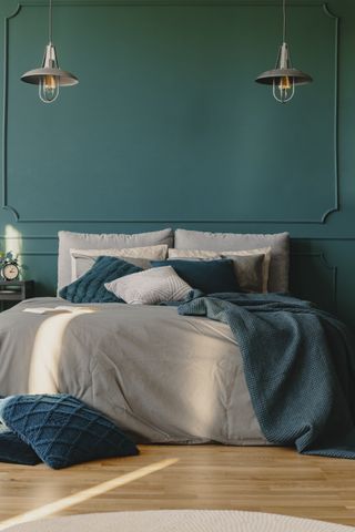 Green-toned bedroom