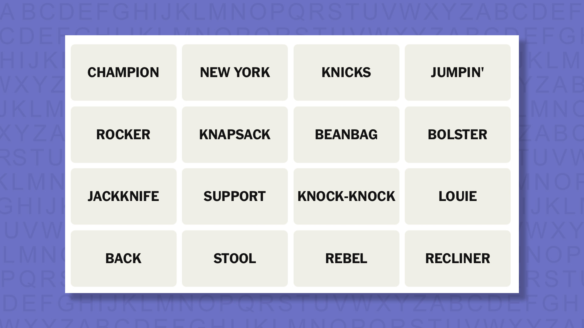 NYT Connections hints for game 1105 on a purple background