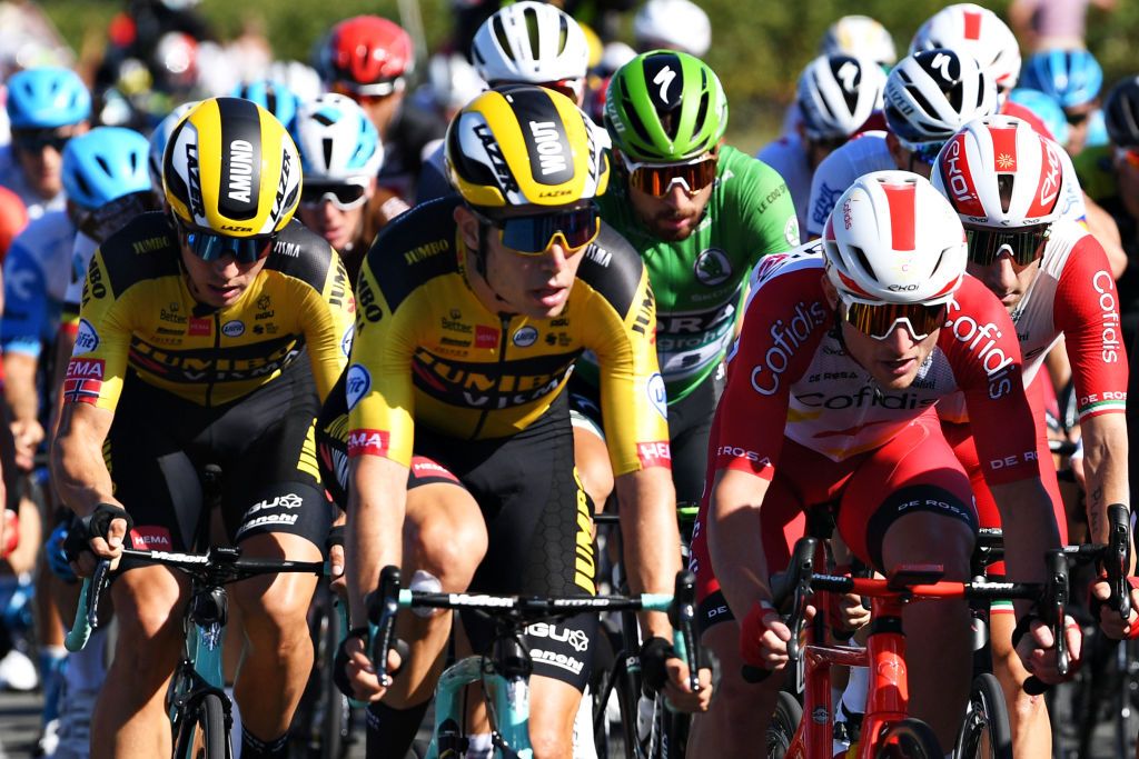 On the front of the peloton on stage 10 of the Tour de France