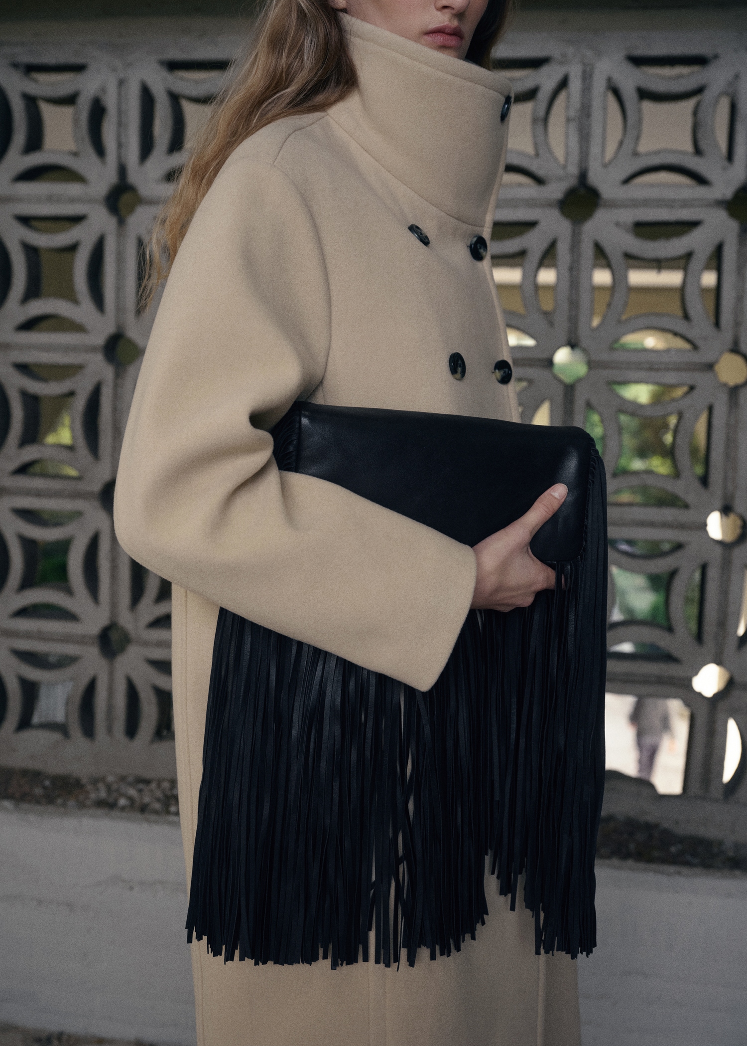 Leather Handbag With Fringes - Women | Mango Usa