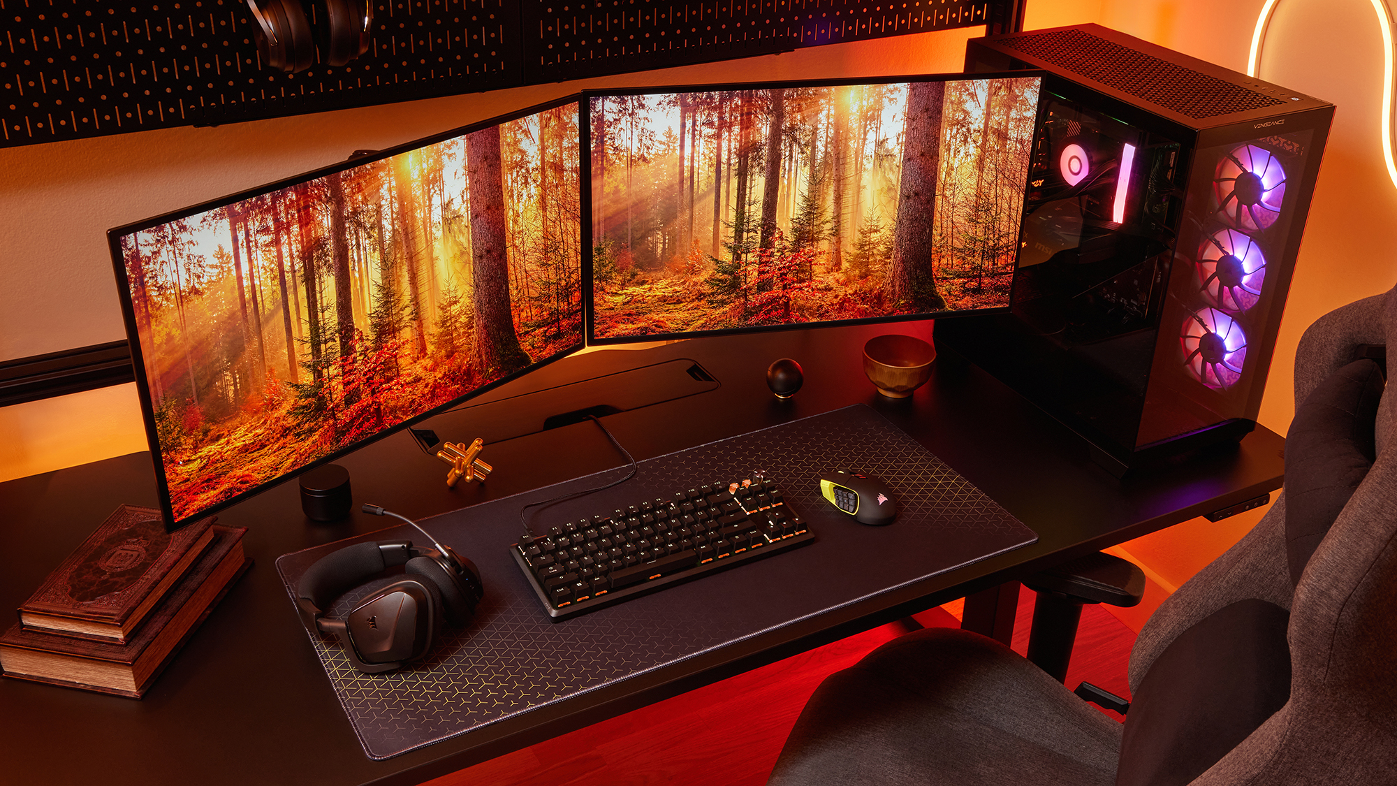 2 monitors on corsair workspace