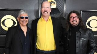 Pat Smear, Krist Novoselic and Dave Grohl attend the 65th GRAMMY Awards on February 05, 2023 in Los Angeles, California