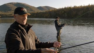 Mark Harmon's Gibbs fishing with Sean Murray's McGee in Alaskan lake in NCIS