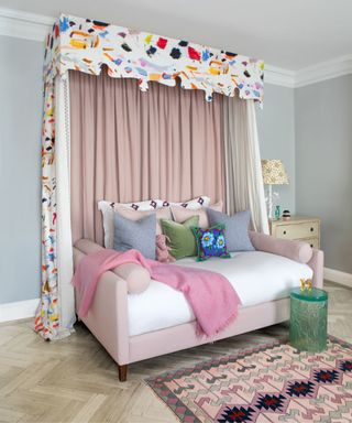Sofa bed, multicolour pattern canopy