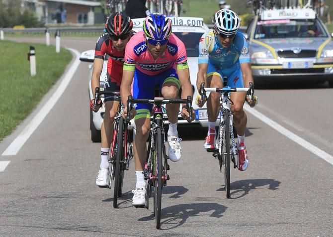 Michele Scarponi (Lampre - Merida), Paolo Tiralongo&Ecirc;(Astana) and Ivan Santaromita (BMC)