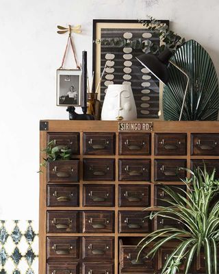 Rockett St George traditional apothecary style storage unit