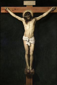 Christ Crucified, 1632, 98in by 67in, by Diego Velázquez (1599–1660), Prado Museum, Madrid.