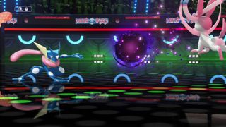 Greninja and Sylveon fight in Pokemon Champions