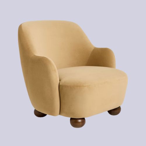 MADE.COM, Ellio Accent Chair in Soft Caramel Brown Velvet