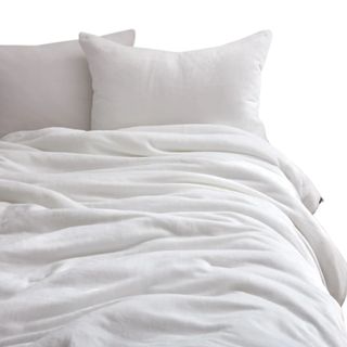 A plush white bedding set