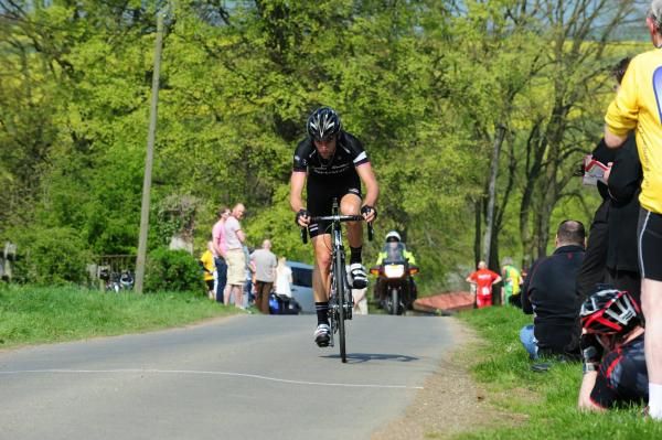 Tom Southam on the attack at the first king of the Bergs sprint.