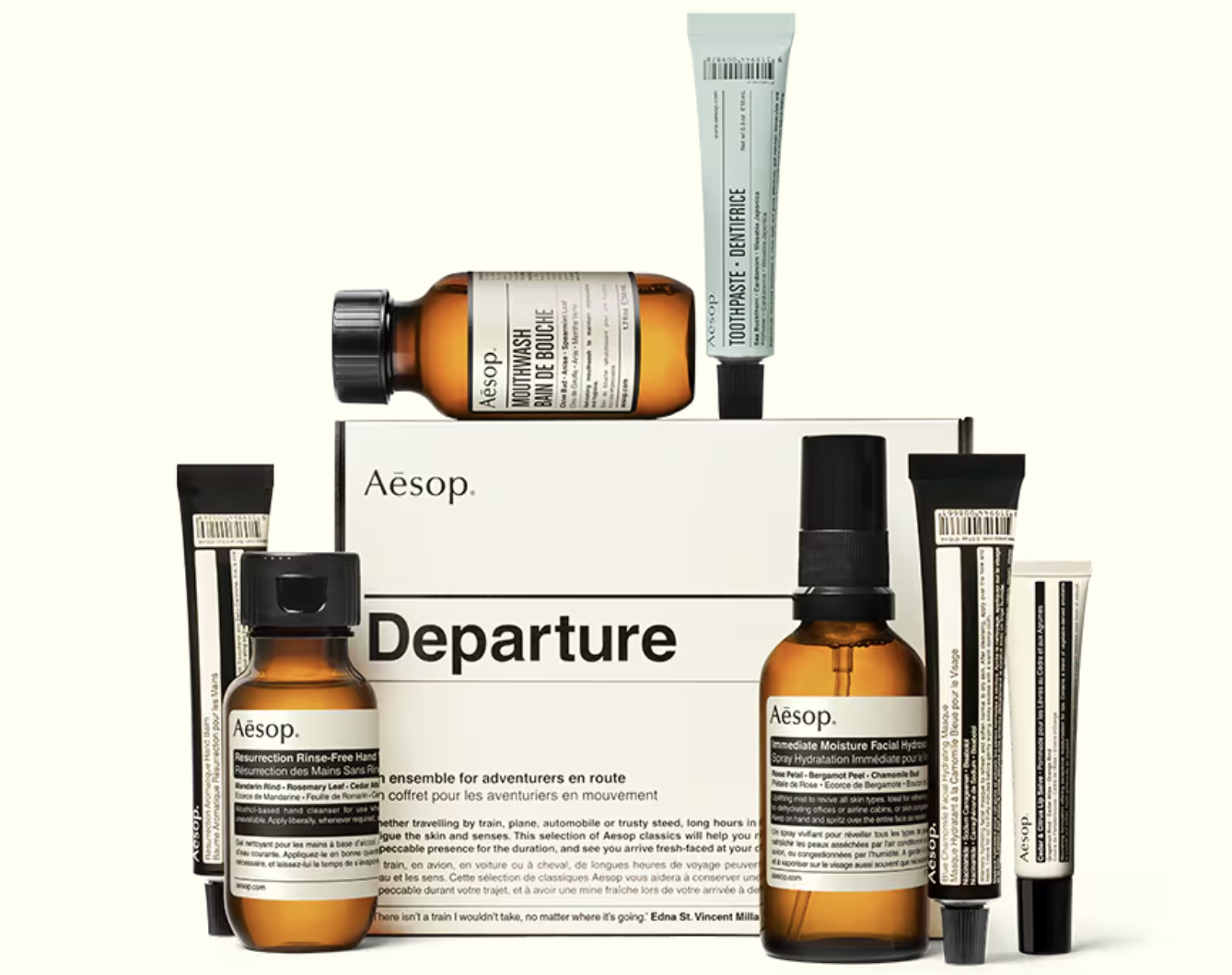 The Aesop Departure kit