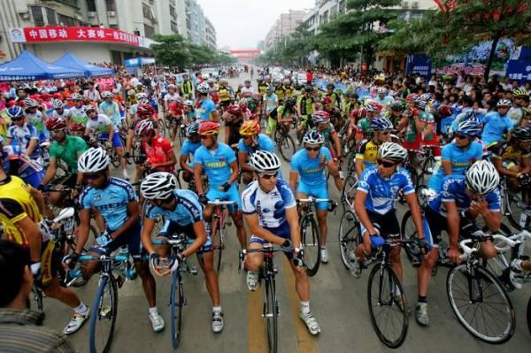 The riders ready for action at the start line.