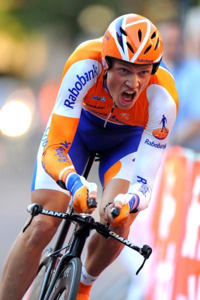 Lars Boom (Rabobank) was just three seconds behind his teammate.